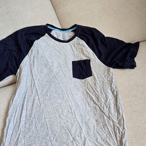 George Men's Gray and Navy Raglan Tee
